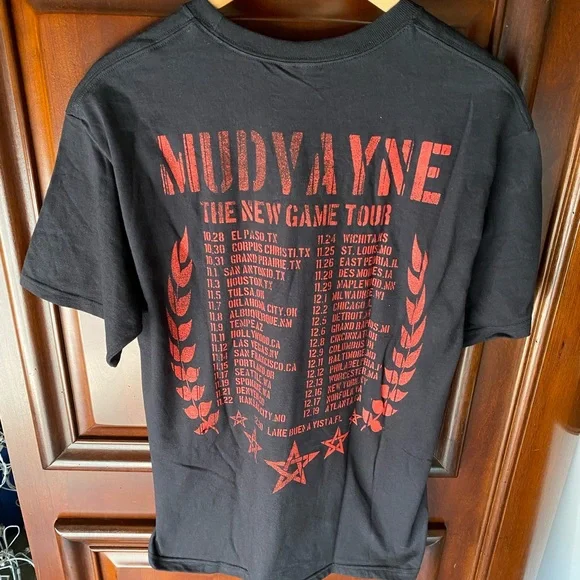 Mudvayne Heavy Metal Band Autographed Group Portrait Graphic Band Tee Shirt